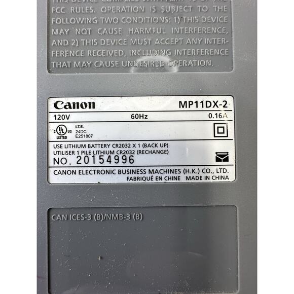 Canon MP11DX-2 2198C001 12-Digit Desktop Calculator Color Silver Size Large EUC - Picture 5 of 7